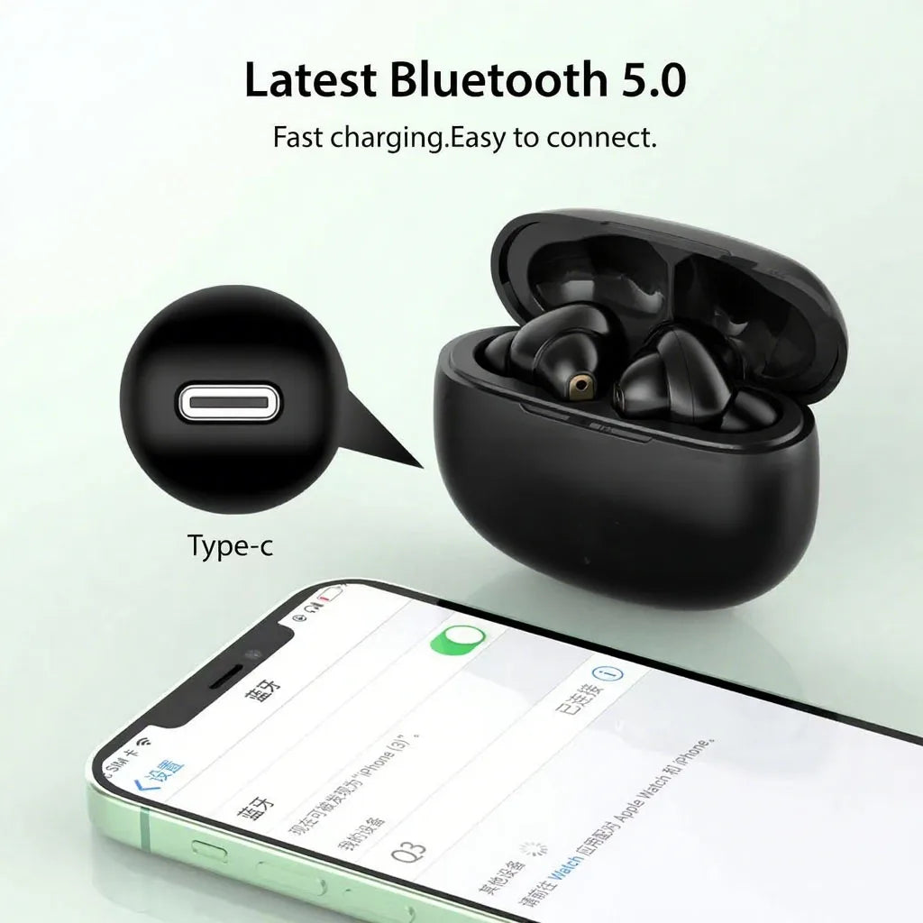 Wireless Headphones Earbuds In-ear Sports Earphones with Dual Mic 24H Immersive Music Headset